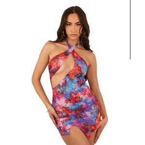 NWT Melissa Simone Dana Mini Mesh Dress‎ Size Medium